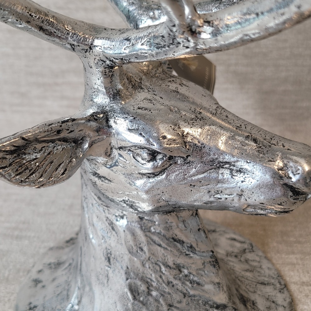 RARE Pottery Barn Stag Deer Head Platter Base Stand 12 1/2 x 9 1/2" NEW w Tags - Picture 8 of 12